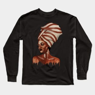 Beautiful African woman Dripping Melanin Long Sleeve T-Shirt